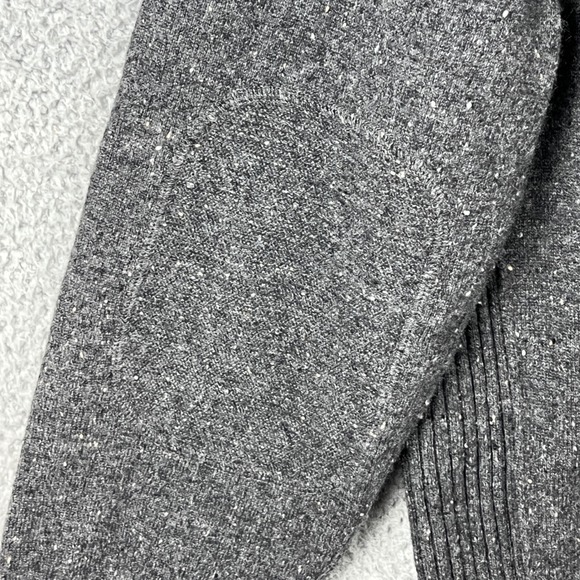 Neiman Marcus Cashmere Sweater Mens Large Gray Donegal Fleck Button Mock Neck L - Picture 11 of 14